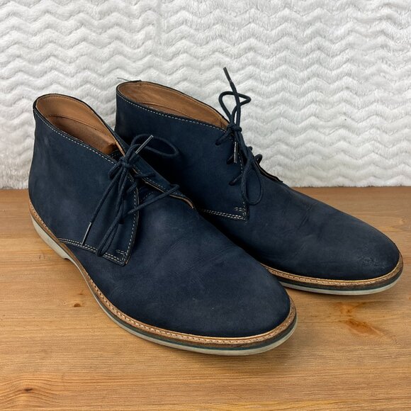 Clarks Mens Artisan Boots Navy Chukka Nubuck Leather 16501 Size 11M 44.5 EU - Picture 1 of 14